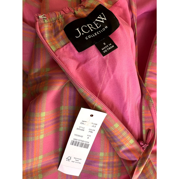 J Crew Collection Squareneck Stretch Taffeta Dress - Size 8 *NWT* - Picture 9 of 11